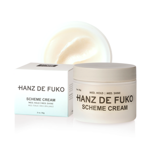 Scheme Cream jar with box, medium hold hair styling cream, front view