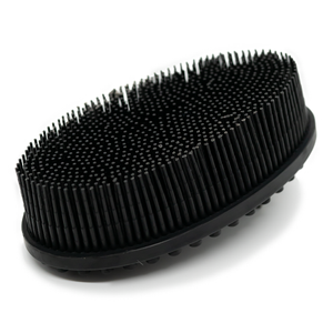 Silicone body scrub brush bristle side with long soft bristles
