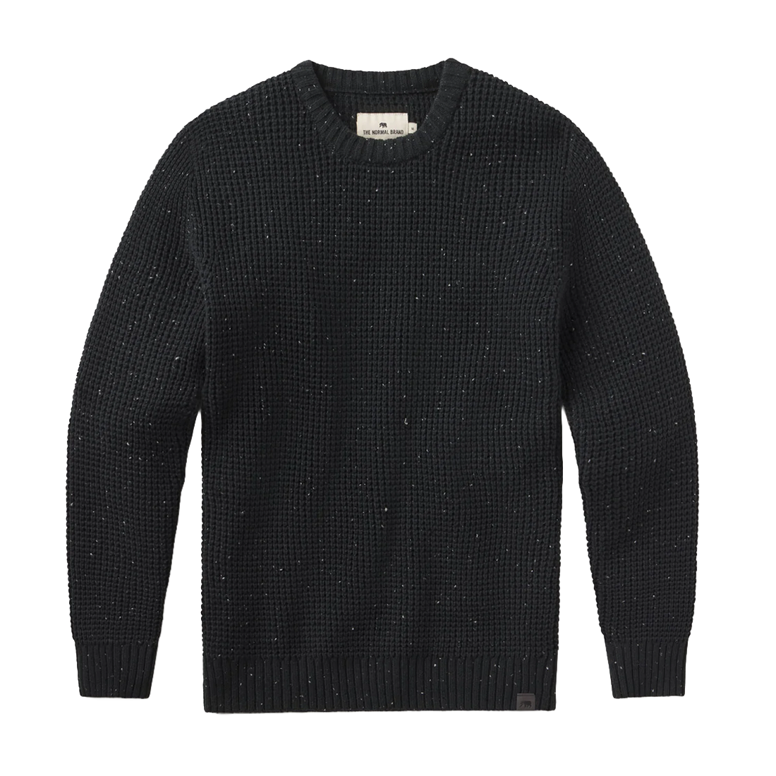 Seawool Nep Crew sweater in Charcoal, flat lay product photo at The Simple Man