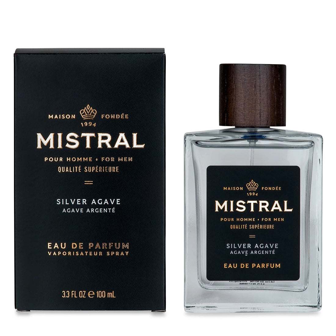 Silver Agave Eau de Parfum 100ml bottle and black packaging box