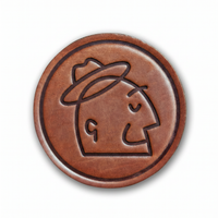 The Simple Man exclusive leather coaster with Simple Man icon pressed into thick harness leather by Sugarhouse Leather