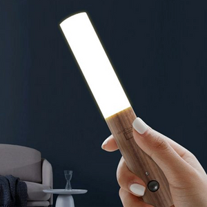 Gingko Smart Baton Light American walnut with USB charging cable and adhesive base
