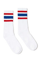 Socco all American socks, white with Red and Blue stripes