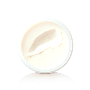 Open jar of Sponge Wax showing the soft white wax, detail view