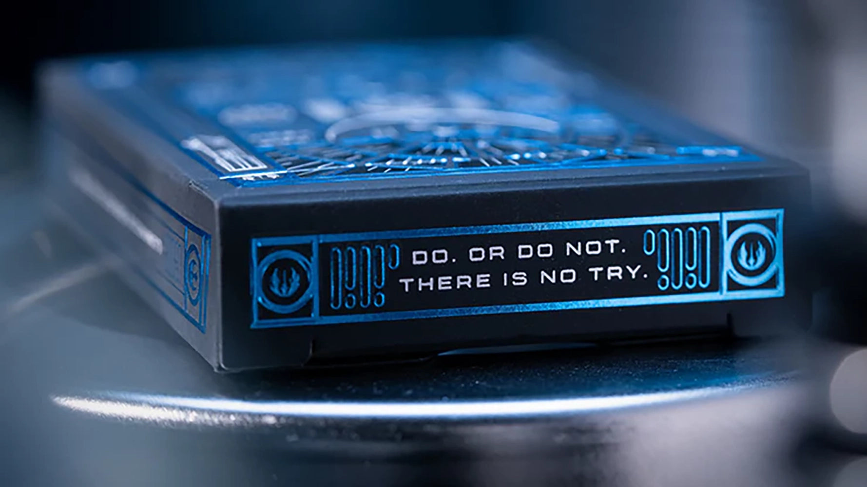 Star Wars Light Side playing cards box featuring Do or Do Not There Is No Try quote