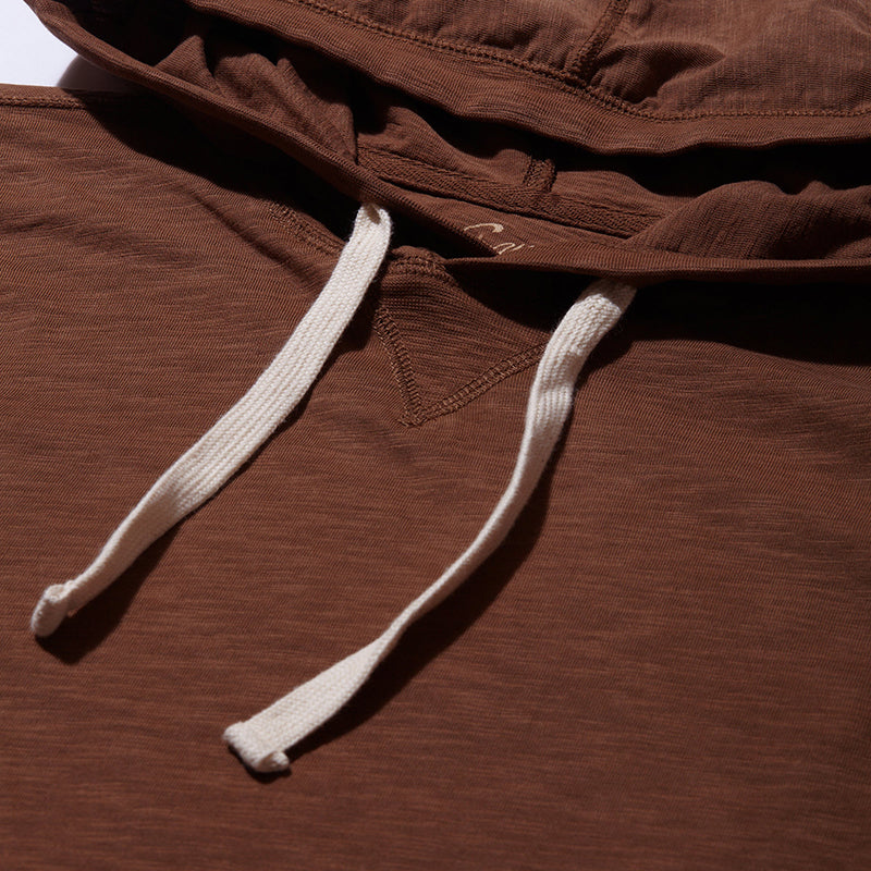 Grayers Sunwashed slub jersey hoodie in rubber color, front flat lay detail view