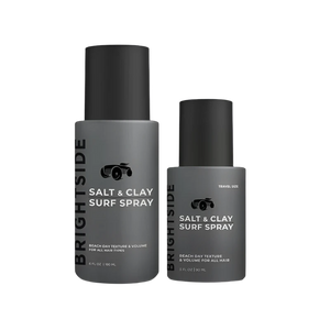 Brightside Barbers Salt & Clay Surf Spray, large and small bottle