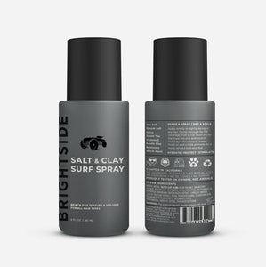 Brightside Barbers Salt & Clay Surf Spray, front and back ofbottle