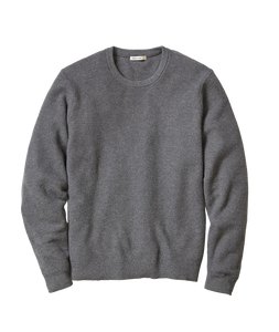 Sweater Tee in Charcoal flat lay front view showing textured knit and crew neck - The Simple Man