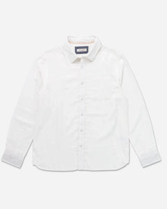 Tailored Poplin Shirt — Men's Slim Fit Long Sleeve Button Down in White