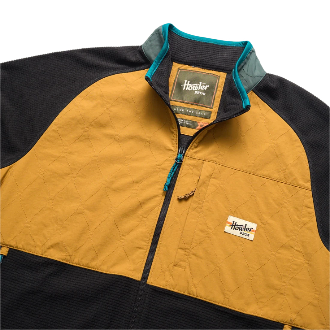 Howler Brothers Talisman Fleece Jacket in Ebony color, close up fabric detail  view