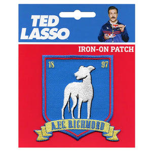 Ted Lasso AFC Richmond Iron On Patch featuring the teams crest in the package