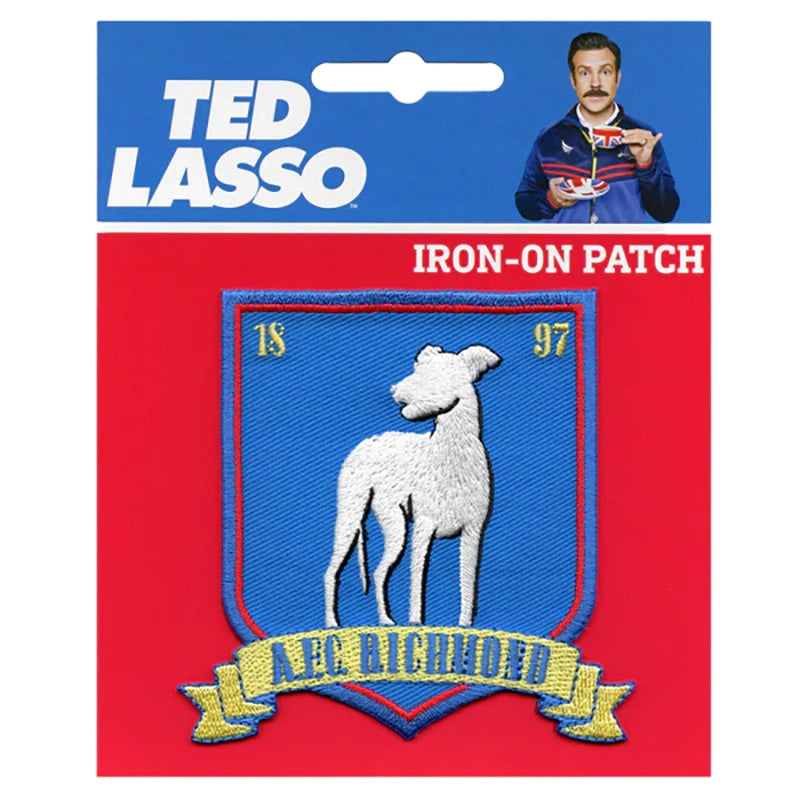 Ted Lasso AFC Richmond Iron On Patch featuring the teams crest in the package