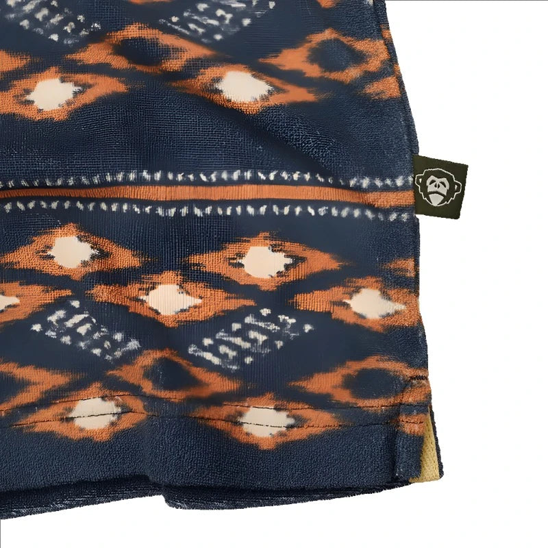 Howler Brothers Terry t-shirt in Lombok Print, flat lay close up fabric detail view