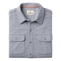 Textured Knit Shirt in Vintage Blue, folded flat lay product photo at The Simple Man