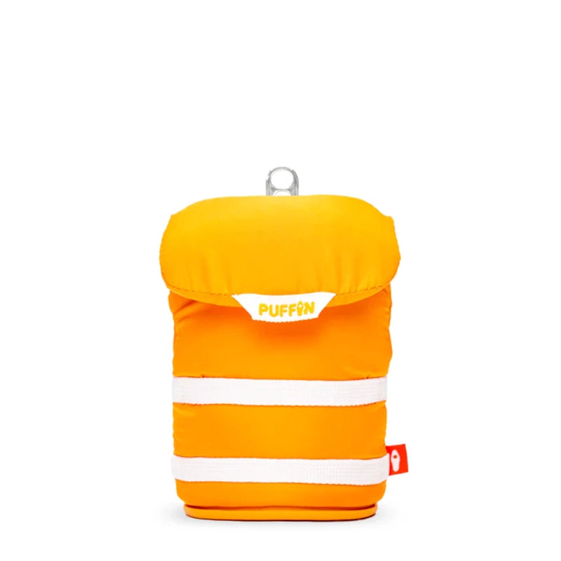 Floating can cooler sleeve for 12 oz cans in buoy-style design,REAR VIEW