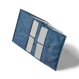 Allett Original Wallet in Indigo Blue, Open inside View