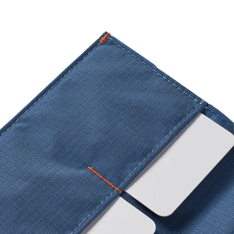 Allett Original Wallet in Indigo Blue, Close up fabric detail View