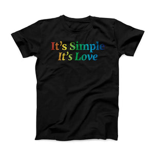 The Simple Man It's Simple It's Love Pride T-Shirt soft tri-blend unisex tee front view