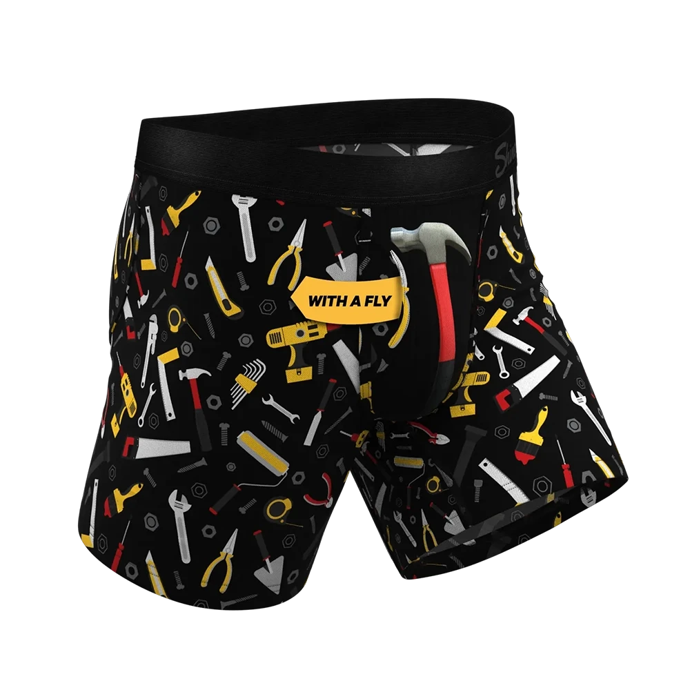 Tool-themed men's underwear with quick-access fly and Ball Hammock pouch by Shinesty