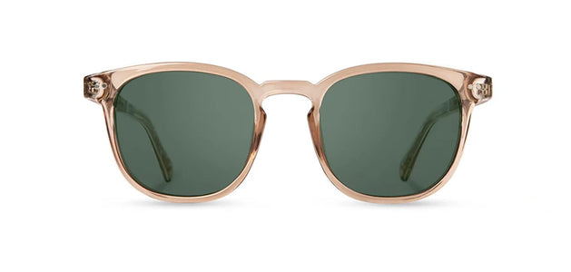 Front view of CAMP Topo sunglasses in limited edition desert frame with green lenses