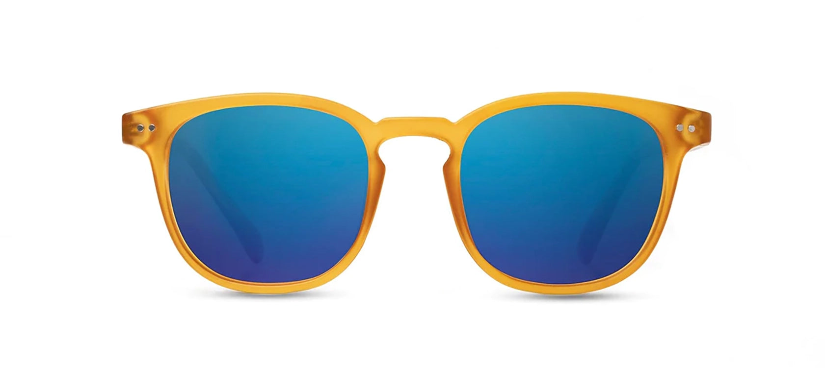 Camp Topo Sunglasses in Matte Orange / Walnut Frames with HD+ Blue Flash polarized lenses, front  view