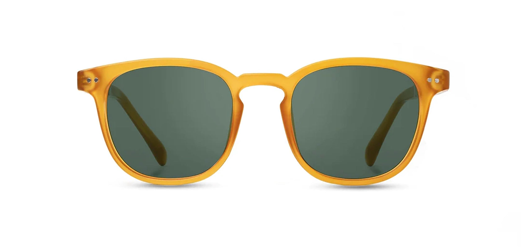 Camp Topo Sunglasses in Matte Orange / Walnut Frames with basic G15 polarized lenses, front view