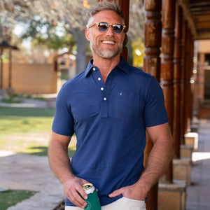 Criquet Top Shelf Players Shirt in navy front view