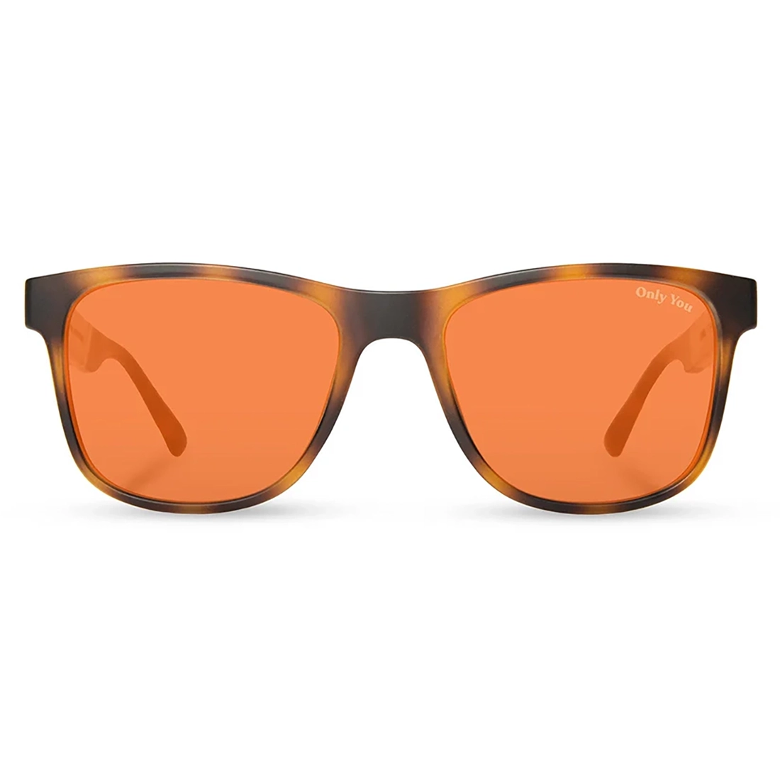 CAMP Trail Smokey Bear sunglasses front view – matte tortoise frame amber polarized lenses Only You engraving – The Simple Man