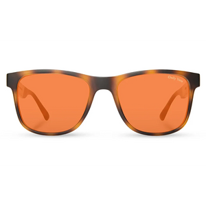 CAMP Trail Smokey Bear sunglasses front view – matte tortoise frame amber polarized lenses Only You engraving – The Simple Man