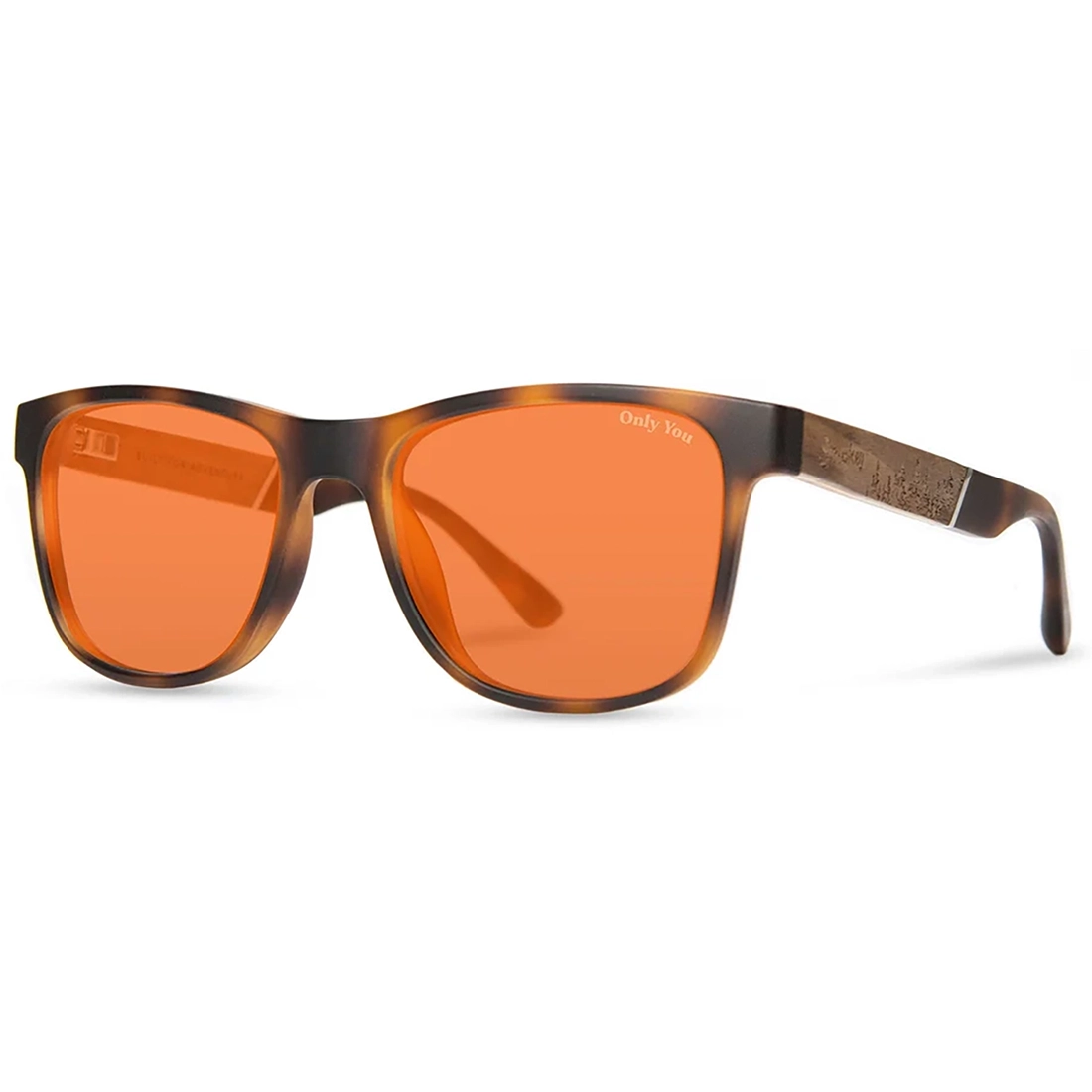 CAMP Trail Smokey Bear Edition sunglasses matte tortoise with amber lenses and wood temple inlay – The Simple Man