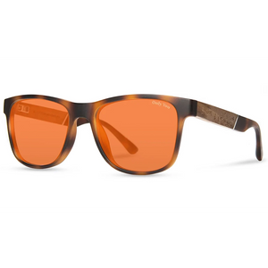 CAMP Trail Smokey Bear Edition sunglasses matte tortoise with amber lenses and wood temple inlay – The Simple Man
