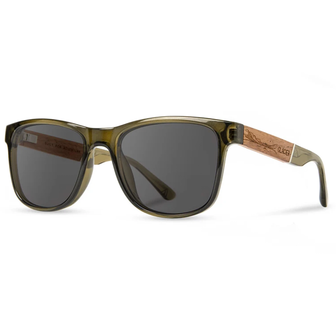 CAMP Trail Glacier Edition sunglasses Moss frame with walnut wood temples – polarized TAC lens – The Simple Man