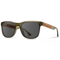 CAMP Trail Glacier Edition sunglasses Moss frame with walnut wood temples – polarized TAC lens – The Simple Man