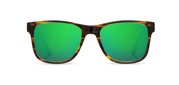 Camp trail Sunglasses with Tortoise/Walnut Frames and HD+ Green Flash Polarized lenses, front view