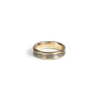 Men’s hammered brass ring with work patina finish and grooved detail – The Simple Man