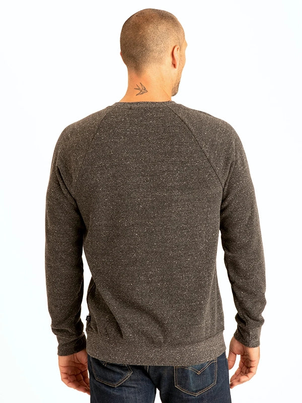 Heather Black Raglan Sweatshirt front view