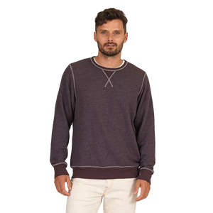 Cocoa heather crewneck sweatshirt, front view - Vintage Tri-blend Crewneck Sweatshirt - The Simple Man