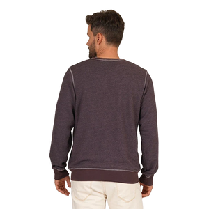 Cocoa heather crewneck sweatshirt, flat lay front view showing contrast stitching detail - Vintage Tri-blend Crewneck Sweatshirt - The Simple Man
