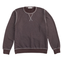 Cocoa heather crewneck sweatshirt, back view showing contrast stitching - Vintage Tri-blend Crewneck Sweatshirt - The Simple Man