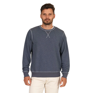 Dolphin heather crewneck sweatshirt, front view - Vintage Tri-blend Crewneck Sweatshirt - The Simple Man
