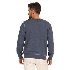 Dolphin heather crewneck sweatshirt, flat lay front view showing contrast stitching detail - Vintage Tri-blend Crewneck Sweatshirt - The Simple Man