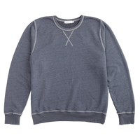 Dolphin heather crewneck sweatshirt, back view showing contrast stitching - Vintage Tri-blend Crewneck Sweatshirt - The Simple Man