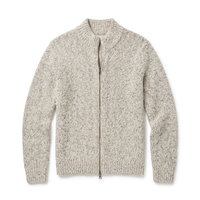 Vintage Boucle Track Jacket in Cream Marled, flat lay product photo at The Simple Man