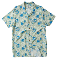 Grayers Vintage Hawaiian Camp Shirt in Batik Print flat lay view