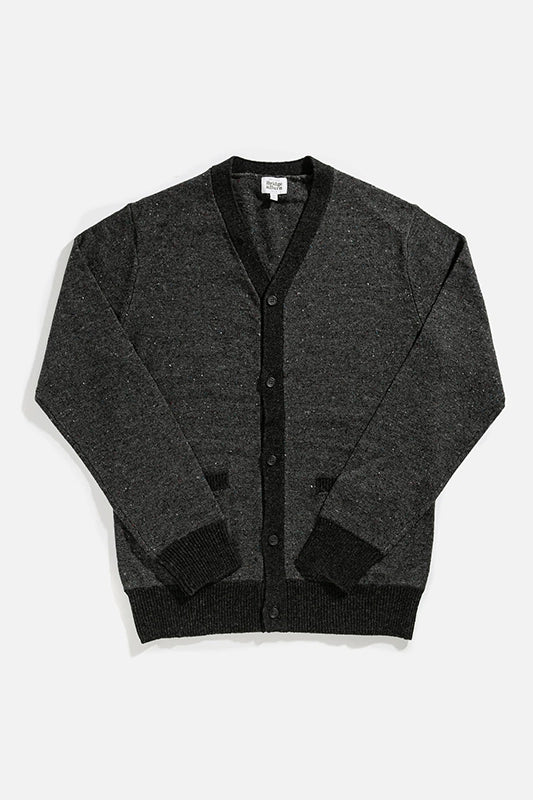 Bridge & Burn Walker cardigan sweater in Charcoal, Flat lay view