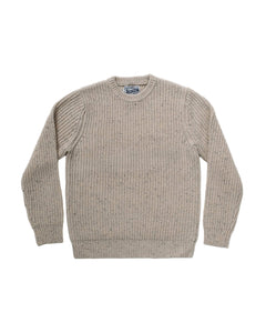 Wool Blend Donegal Crewneck Sweater – Men's Shaker Knit Sweater