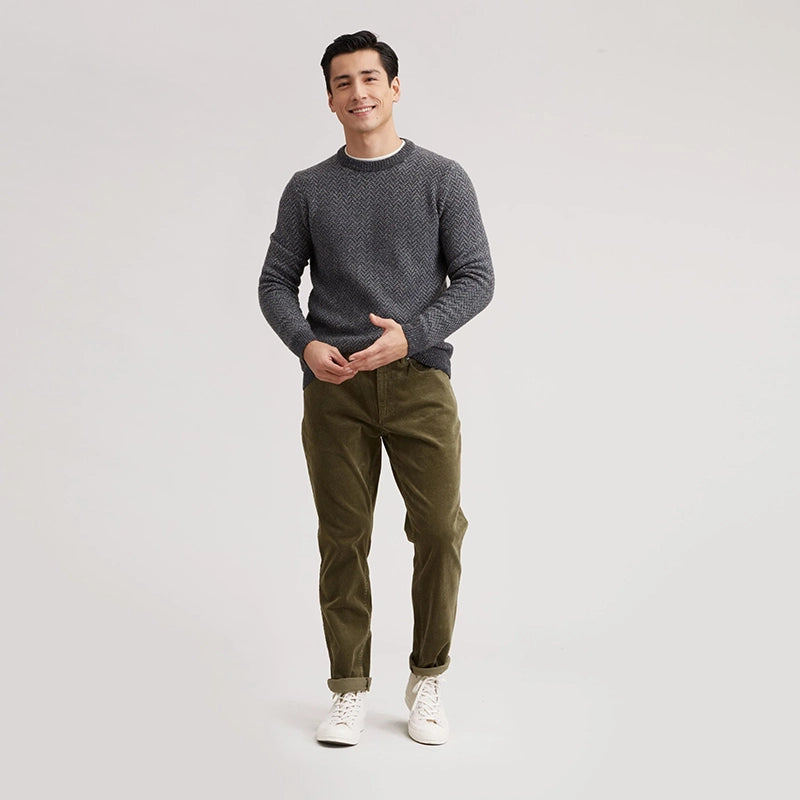 Zermatt Herringbone Crew Neck Sweater