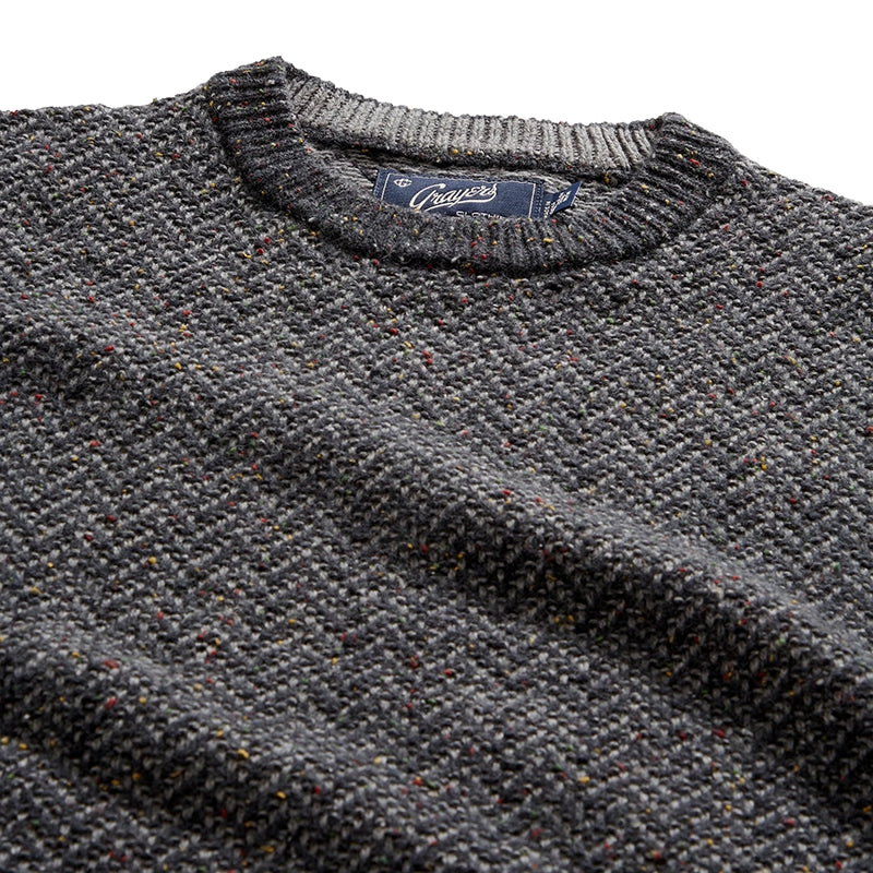 Zermatt Herringbone Crew Neck Sweater