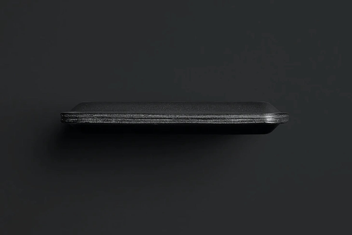 Bellroy apex slim sleeve wallet in black slim side profile view
